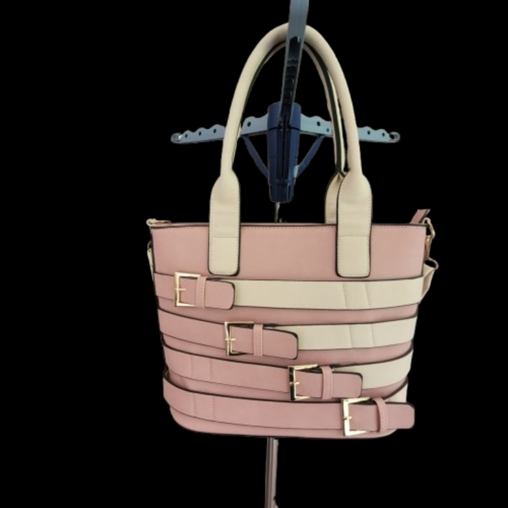 Two-Tone Pink and Cream Handbag